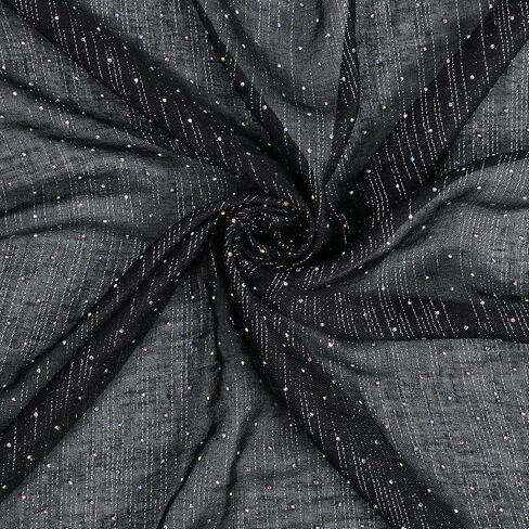 Lusofie Rhinestone Head Scarf For Women Black Head Scarf Sparkly Rhinestone Bandana Glitter Hair Wrap Scarfs in Saudi Arabia
