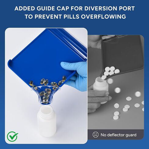 SimCoach Pill Counting Tray, Right Hand Pill Counter with Spatula, Larger Pharmacy Counting Tray with Added Guide Cap (Blue) in Saudi Arabia