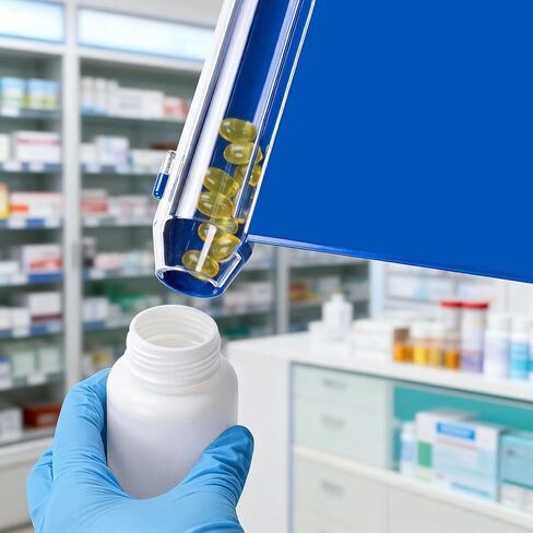 SimCoach Pill Counting Tray, Right Hand Pill Counter with Spatula, Larger Pharmacy Counting Tray with Added Guide Cap (Blue) in Saudi Arabia