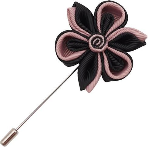 DOTRI Grosgrain Ribbon Lapel Pin for Men, Fabric Flower Brooch Pin, Brooch for Men Suit, Suit Pins for Men, Gift for Christmas, New Year, Wedding in Saudi Arabia