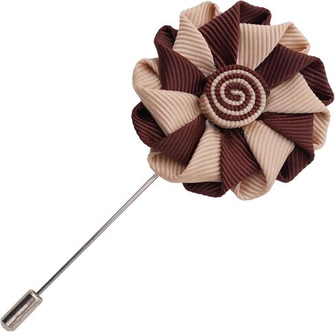 DOTRI Grosgrain Ribbon Lapel Pin for Men, Fabric Flower Brooch Pin, Brooch for Men Suit, Suit Pins for Men, Gift for Christmas, New Year, Wedding in Saudi Arabia