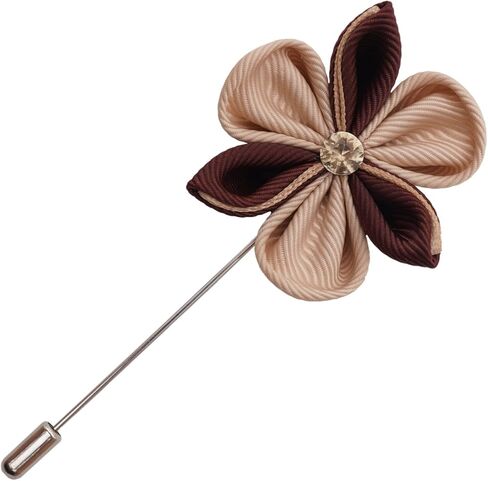 DOTRI Grosgrain Ribbon Lapel Pin for Men, Fabric Flower Brooch Pin, Brooch for Men Suit, Suit Pins for Men, Gift for Christmas, New Year, Wedding in Saudi Arabia