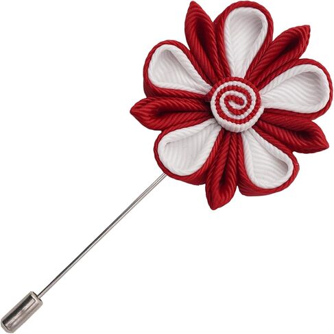 DOTRI Grosgrain Ribbon Lapel Pin for Men, Fabric Flower Brooch Pin, Brooch for Men Suit, Suit Pins for Men, Gift for Christmas, New Year, Wedding in Saudi Arabia