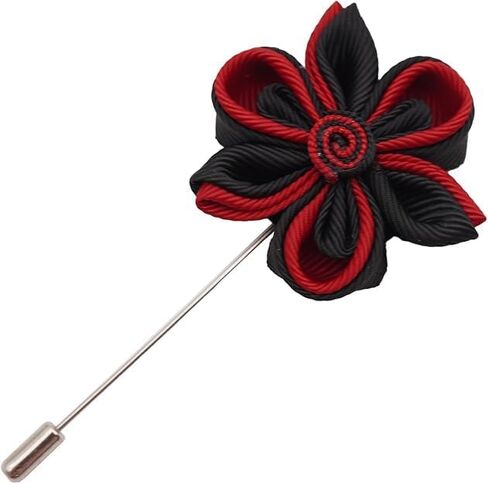 DOTRI Grosgrain Ribbon Lapel Pin for Men, Fabric Flower Brooch Pin, Brooch for Men Suit, Suit Pins for Men, Gift for Christmas, New Year, Wedding in Saudi Arabia