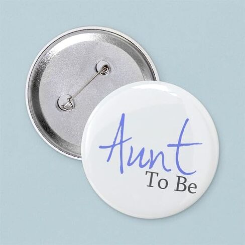زر CafePress Aunt To Be (النص الأزرق) 2.25 بوصة زر دائري بظهر خلفي in Kuwait