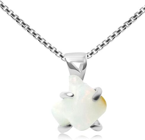 Genuine raw gemstone pendant chain necklace, with 925 sterling silver real gold plated, real rough birthstone gift for her and him, Uniquelan Jewelry in Saudi Arabia