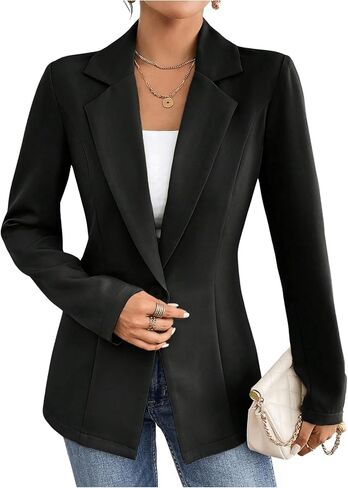 Floerns Women's Elegant Long Sleeve Button Blazers Business Casual Office Suit Jacket in Saudi Arabia