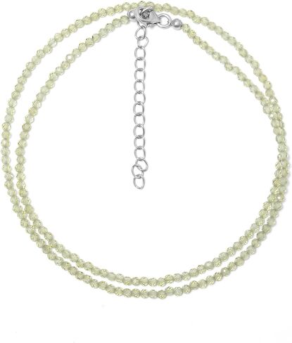 A&M GEMS & JEWELS أحجار كريمة طبيعية 2-3 مم خرز مستدير الأوجه قلادة مطرزة يدويًا قلادة مطرزة مجوهرات للنساء هدايا لها in Saudi Arabia