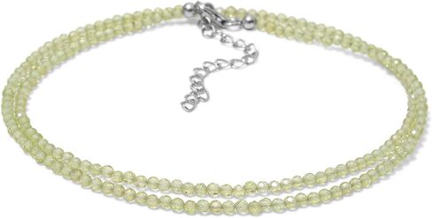 A&M GEMS & JEWELS أحجار كريمة طبيعية 2-3 مم خرز مستدير الأوجه قلادة مطرزة يدويًا قلادة مطرزة مجوهرات للنساء هدايا لها in Saudi Arabia