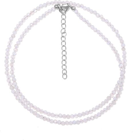 A&M GEMS & JEWELS أحجار كريمة طبيعية 2-3 مم خرز مستدير الأوجه قلادة مطرزة يدويًا قلادة مطرزة مجوهرات للنساء هدايا لها in Saudi Arabia