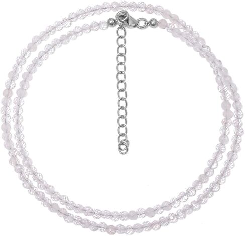 A&M GEMS & JEWELS أحجار كريمة طبيعية 2-3 مم خرز مستدير الأوجه قلادة مطرزة يدويًا قلادة مطرزة مجوهرات للنساء هدايا لها in Saudi Arabia