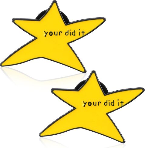 2Pcs Your Did It Star Pins, Funny Star Enamel Pins, Fun Meme Brooch Pin for Backpacks Clothes Decoration Accessories, Inspirational Badge Pin Gift for Friends in Saudi Arabia
