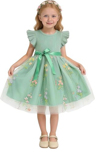 Toddler Girl Summer Dress Tulle Ruffle Sleeveless Baby Girl Fashion Casual Spring Dresses 1-5Y in Saudi Arabia
