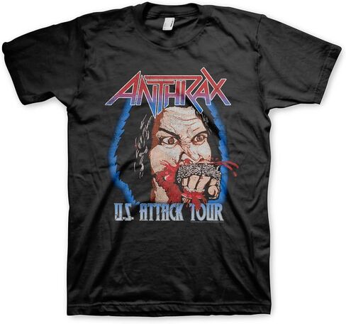 Anthrax Men's US Attack Tour T-Shirt Black | Officially Licensed Merchandise in Saudi Arabia