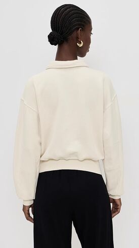 Les Tien Women's Lucille Banded Henley Sweatshirt in Saudi Arabia