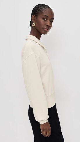 Les Tien Women's Lucille Banded Henley Sweatshirt in Saudi Arabia