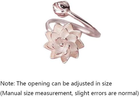 Elegant Lotus Flower Adjustable Open Band Ring, Delicate Floral Design Minimalist Jewelry for Women, Nature-Inspired Stackable Ring, All-Season Everyday Wear for Girlfriend and Friends in Saudi Arabia