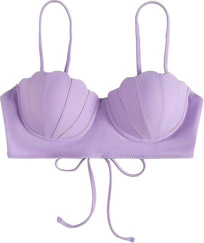 قطعة علوية بكيني حورية البحر من Alidamo للنساء ملابس سباحة حمالة صدر صدفية لباس استحمام يدعم الضوء وحزام خلفي قابل للتعديل in Kuwait