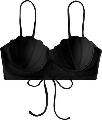 قطعة علوية بكيني حورية البحر من Alidamo للنساء ملابس سباحة حمالة صدر صدفية لباس استحمام يدعم الضوء وحزام خلفي قابل للتعديل in Kuwait