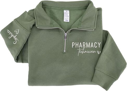 Chillever Custom Profession Quarter Zip Sweatshirt, Personalized Embroidered Work Shirt Hoodie Gift for Professionals in Saudi Arabia