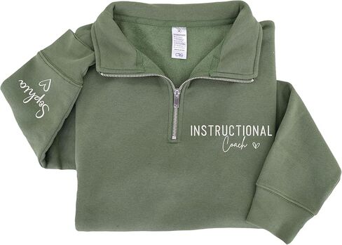 Chillever Custom Profession Quarter Zip Sweatshirt, Personalized Embroidered Work Shirt Hoodie Gift for Professionals in Saudi Arabia