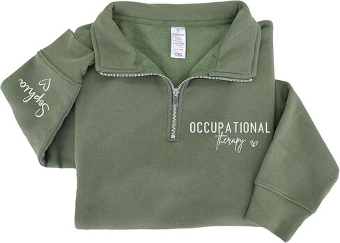 Chillever Custom Profession Quarter Zip Sweatshirt, Personalized Embroidered Work Shirt Hoodie Gift for Professionals in Saudi Arabia