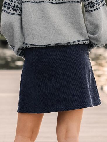 CUPSHE Women’s Corduroy Mini Skirts High Waist A-Line Winter Buttons Casual Fall Skirt in Saudi Arabia