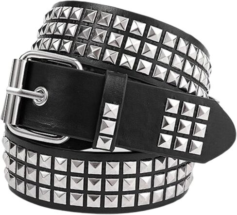 Metal Punk Rock Rivet Belt Cool Gothic Emo Goth Belts Black Pyramid Studded Belt Grommet Leather Belts in Saudi Arabia