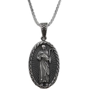يسوع يحمل قلادة فضية لامب ، قلادة رجال الراعي ، قلادة فضية مسيحية ، قلادة قلادة دينية للرجال ، قلادة رجالي كاثوليكية in Kuwait