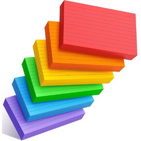 Colored Index Cards 4x6 Inch - 160 Pack, Heavy Ruled Index Flash Cards for Studying, Lined Index Note Cards 4" x 6" with Colorful, Neon Colored Flashcards Notecards 4x6 for Office & Teaching Supplies in Kuwait
