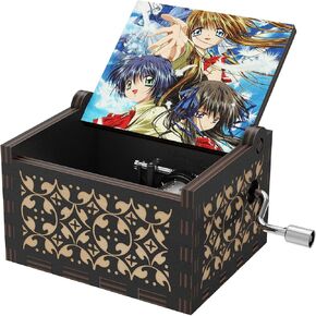 صندوق موسيقى خشبي لشعر الطائر، صناديق موسيقية صغيرة منقوشة يدويًا من الخشب، صناديق موسيقى لأغنية الطيور هدية لمحبي الرسوم المتحركة وأعياد الميلاد والذكرى السنوية لعيد الحب وعيد الأم (أزرق) in Kuwait