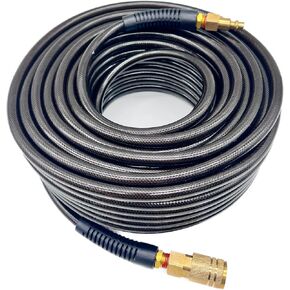 خرطوم هواء البولي يوريثان (PU) 3/8 بوصة في 100 قدم خفيفة الوزن ، مقاومة kink ، جميع الأحوال الجوية مع تركيبات الذكور 3/8 بوصة ، والقيود الأسود المنحني ، والأزرق الشفاف (100 قدم) in Kuwait