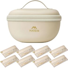 MATEIN Travel Jewelry Pouch Organizer with 8 Zipper Bags, Pebble Style Travel Jewelry Holder with Mirror, Tangle Free PU Leather Necklace Case with Pouches, Elegant Earring Ring Storage Box for Women in Saudi Arabia