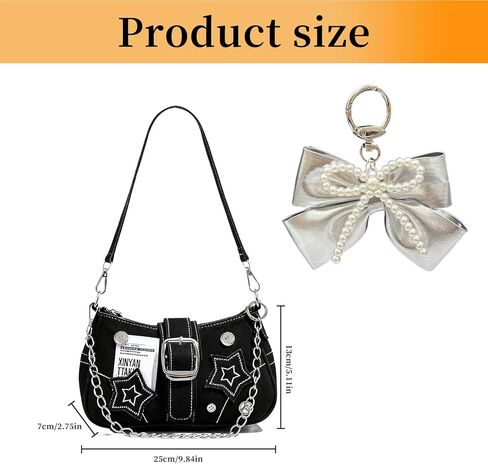 محافظ Y2k للنساء، محفظة لطيفة من إكسسوارات Y2k، حقيبة Emo Purse Goth Punk Style، حقيبة يد كتف لطيفة للنساء in Kuwait