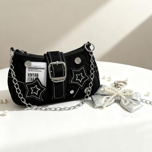 محافظ Y2k للنساء، محفظة لطيفة من إكسسوارات Y2k، حقيبة Emo Purse Goth Punk Style، حقيبة يد كتف لطيفة للنساء in Kuwait