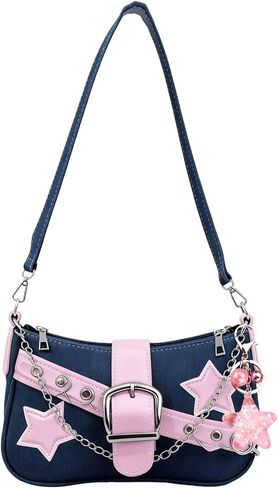 محافظ Y2k للنساء، محفظة لطيفة من إكسسوارات Y2k، حقيبة Emo Purse Goth Punk Style، حقيبة يد كتف لطيفة للنساء in Kuwait