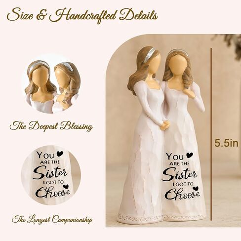 Best Friend Birthday Gifts for Women Sisters Gifts from Sister Friendship Gifts for Women Sister Bestie Girls BFF Sculpted Hand-Painted Figure Meaningful Gifts for Best Friend in Saudi Arabia