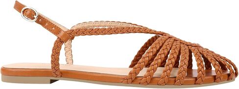 PIZZ ANNU Women's Sophia Braided Flat Sandals Comfortable Memory Foam Walking Shoes Summer Gladiator Slingback Ankle Strap Strappy Sandals in Saudi Arabia