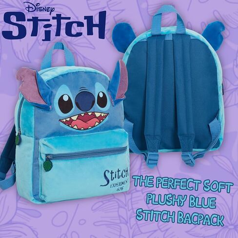 Disney Lilo and Stitch Bag Plush Kids Backpack For School Rucksack 3D Lunch Book Bag Gift, Blue, One Size in Saudi Arabia