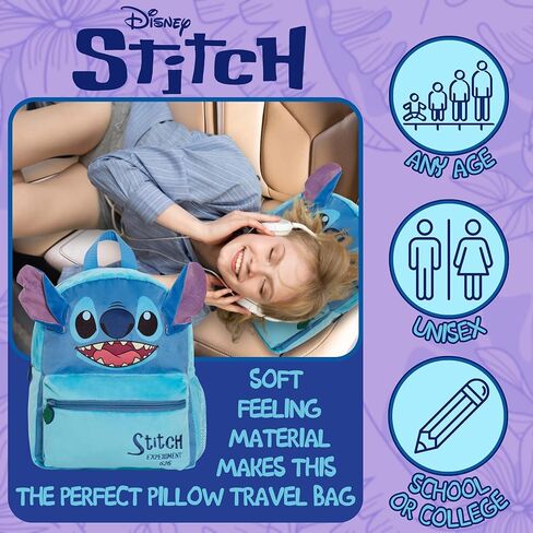 Disney Lilo and Stitch Bag Plush Kids Backpack For School Rucksack 3D Lunch Book Bag Gift, Blue, One Size in Saudi Arabia