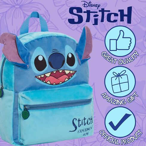 Disney Lilo and Stitch Bag Plush Kids Backpack For School Rucksack 3D Lunch Book Bag Gift, Blue, One Size in Saudi Arabia
