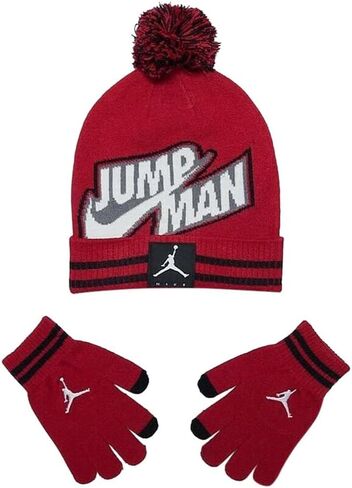 Nike Jumpman Glove & Beanie Hat Boys Clothing Set Size OSFM, Color: Red/Black in Saudi Arabia