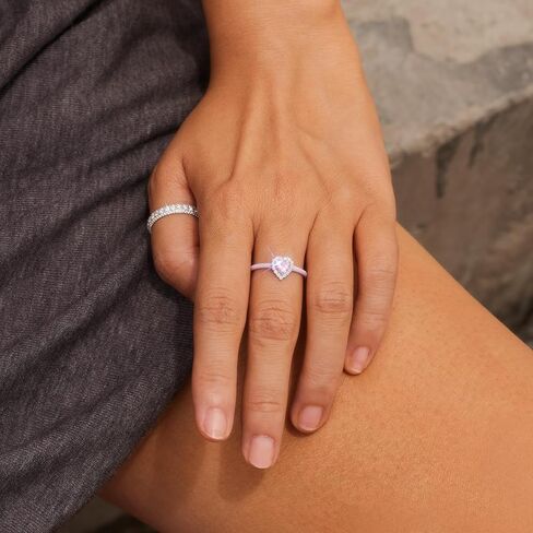 STORYJEWELLERY خاتم القلب، خواتم من الفضة الإسترلينية 925 للنساء، خاتم المينا الوردي، خواتم الوعد لها، هدايا للنساء in Saudi Arabia