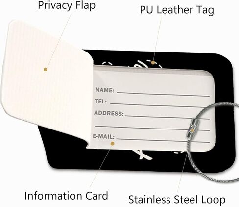 Adventure Awaits Luggage Tags for Suitcases,Travel Gift for Couples,Black 2 Pack Baggage Tag Label with Steel Loop,Funny Party Gifts,Handbag School Bag Backpack Traveling Accessories in Saudi Arabia