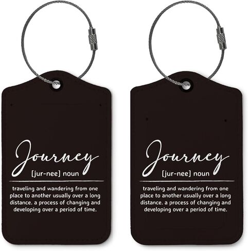 Adventure Awaits Luggage Tags for Suitcases,Travel Gift for Couples,Black 2 Pack Baggage Tag Label with Steel Loop,Funny Party Gifts,Handbag School Bag Backpack Traveling Accessories in Saudi Arabia