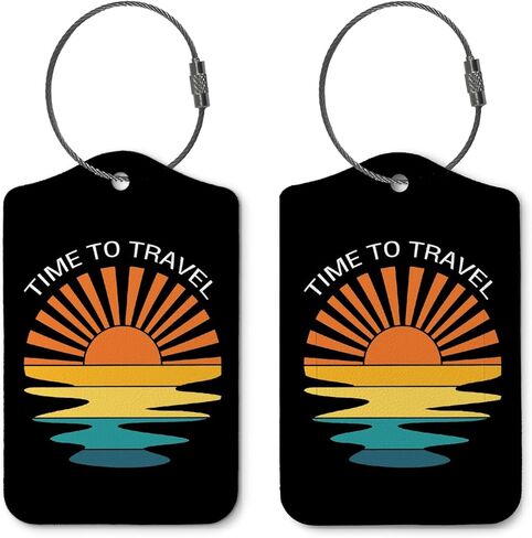 Adventure Awaits Luggage Tags for Suitcases,Travel Gift for Couples,Black 2 Pack Baggage Tag Label with Steel Loop,Funny Party Gifts,Handbag School Bag Backpack Traveling Accessories in Saudi Arabia