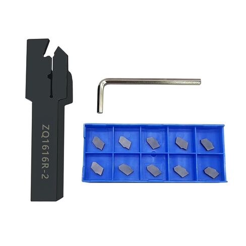 5/8“ Shank Grooving Slotting Tool ZQ1616R-3 Cut Off Lathe Turning Tool Holder with 10pcs SP300 Carbide Turning Inserts Grooving Parting Inserts (5/8 Shank Tool Holder with SP300 Inserts) in Kuwait