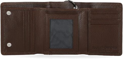 Harley-Davidson Men's Classic Genuine Leather Iconic B&S Eagle Wallet - Brown in Saudi Arabia