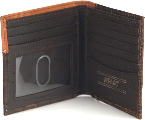 ARIAT Men's Bi-Fold Crocodile Floral Embossed Wallet - A3553002 One Size in Saudi Arabia