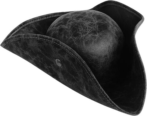 قبعة القرصان للرجال والنساء، إكسسوار أزياء على طراز ترايكورن الاستعماري العتيق للهالوين والحفلات التنكرية in Kuwait